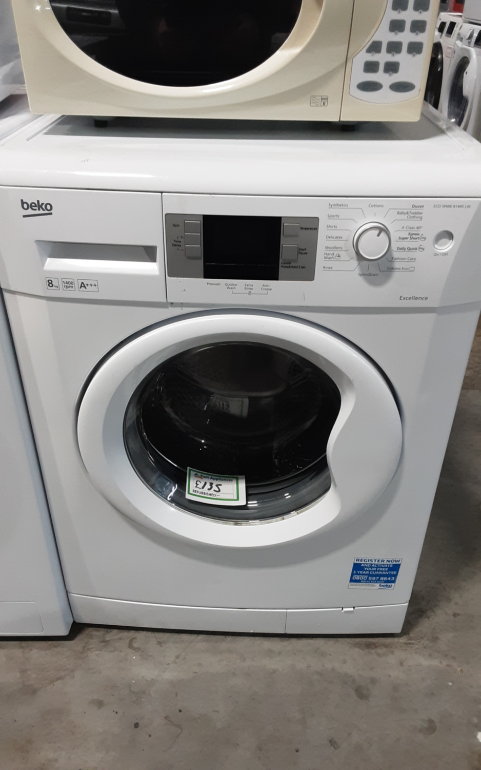 Beko ECOWMB81445LW 8kg Load 1400 Spin Washing Machine White