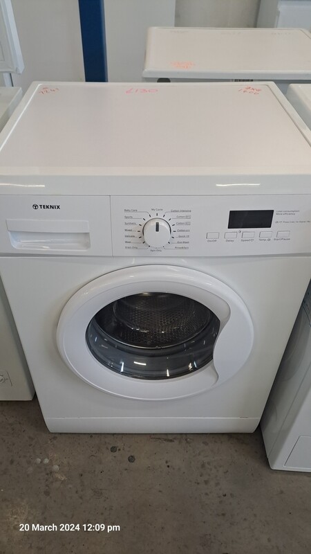 Teknix 7kg Load 1400 Spin Washing Machine Quick 15min Wash  White