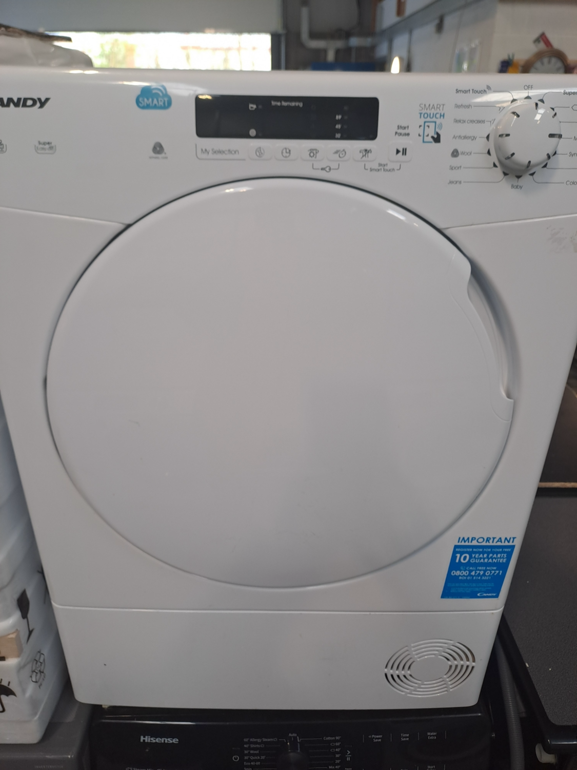 Candy CSC8DF-80 8kg Smart Condenser Dryer White 