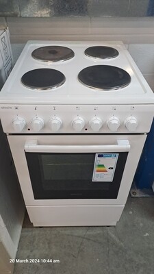 Electra 50cm Electric Cooker Solid Hobs White
