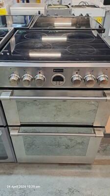 Stoves 60cm Electric cooker Twin Cavity Double Oven Induction Hob Silver Stainless Refurbished