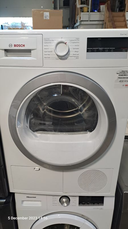 Bosch Serie 4 WTN85280GB/01 8kg Condenser Dryer White Refurbished H84cm D59cm W61cm