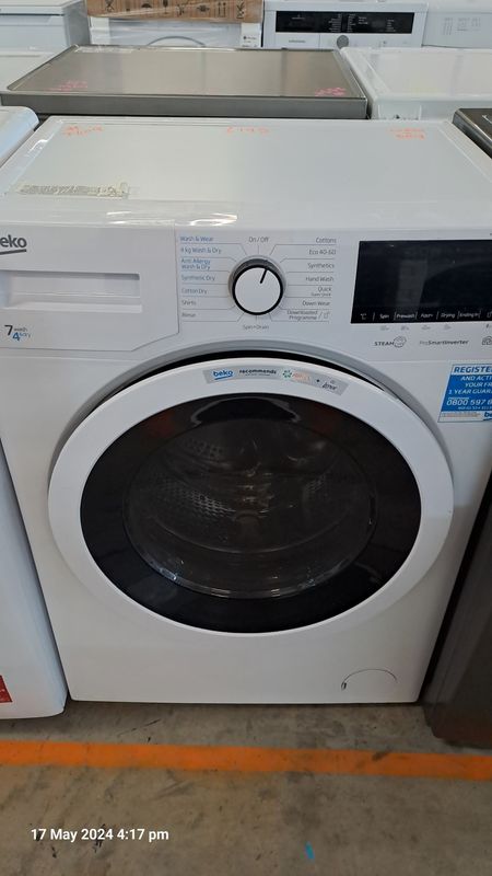 Beko WDER7440421W 7kg Load 1400 Spin Washing Machine Washer Dryer White Refurbished 