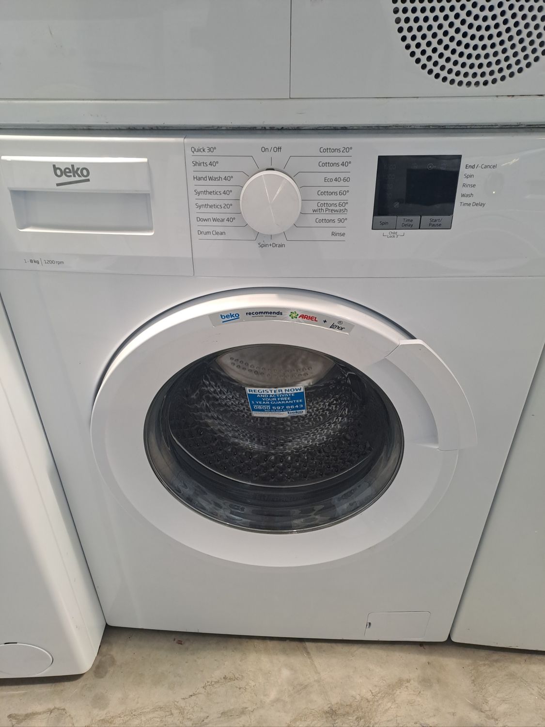 Beko WTL82051W 8kg Load 1200 Spin Washing Machine White This item is located in our Whitby Road 
