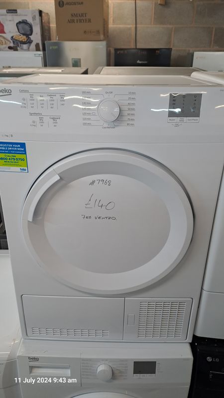 Beko DTGCT700W 7Kg Vented Dryer White Refurbished 