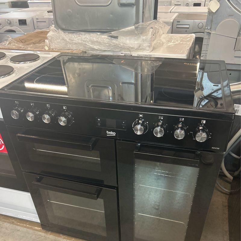 Beko 90cm Range Cooker KDVC90 Refurbished Black W90cm D60cm H89cm