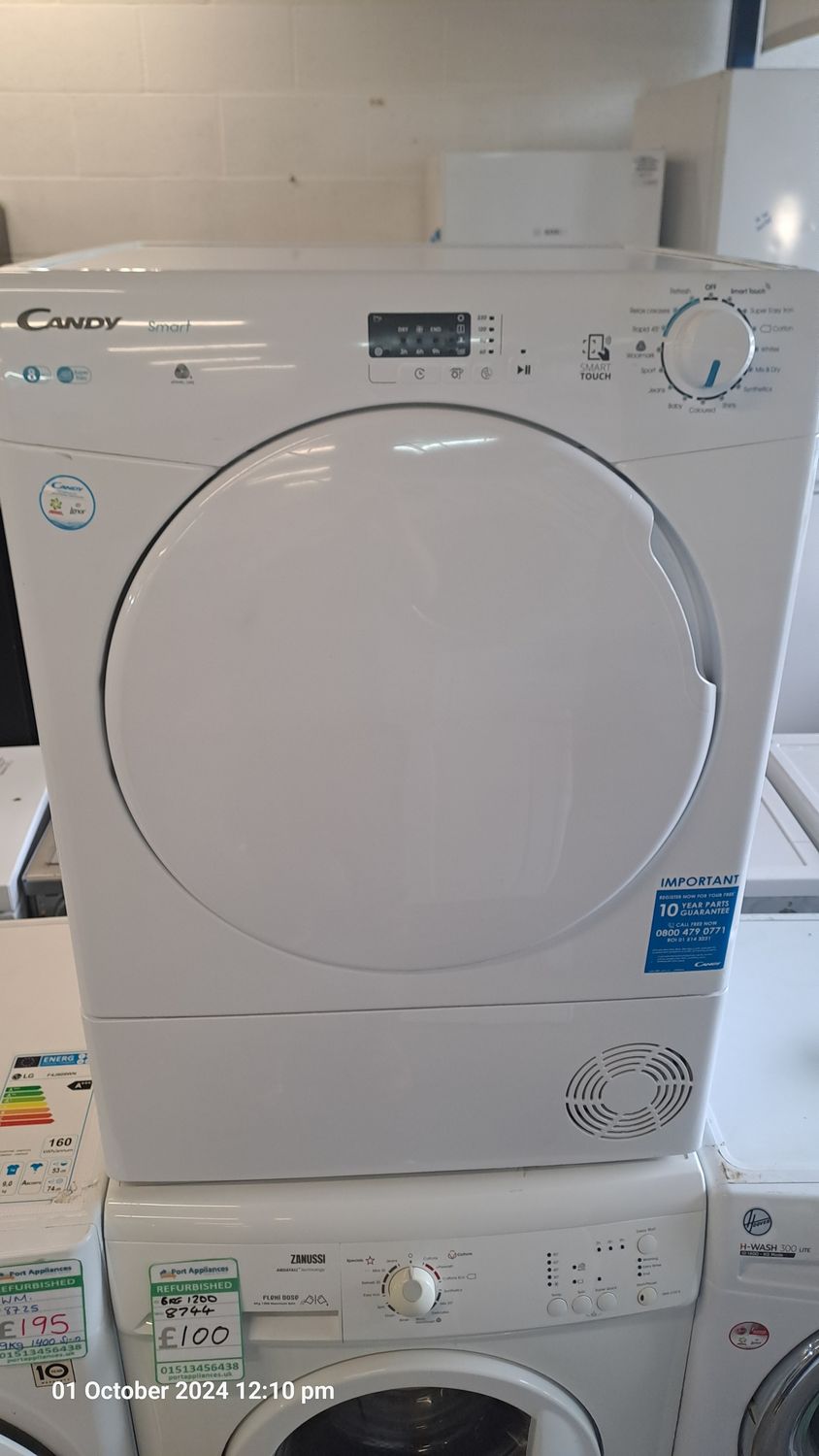 Candy CSEC8LF80 8kg Smart Condenser Dryer White Refurbished