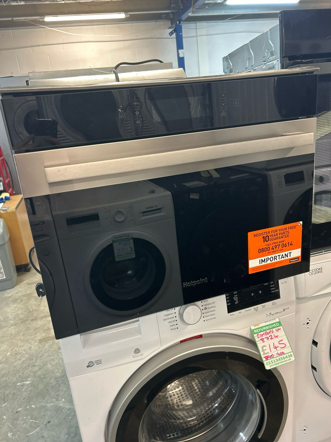 Hotpoint MP 996 IX H B/I Combi Microwave &amp; Grill - Stainless Steel New Graded H45cm W60cm D56cm