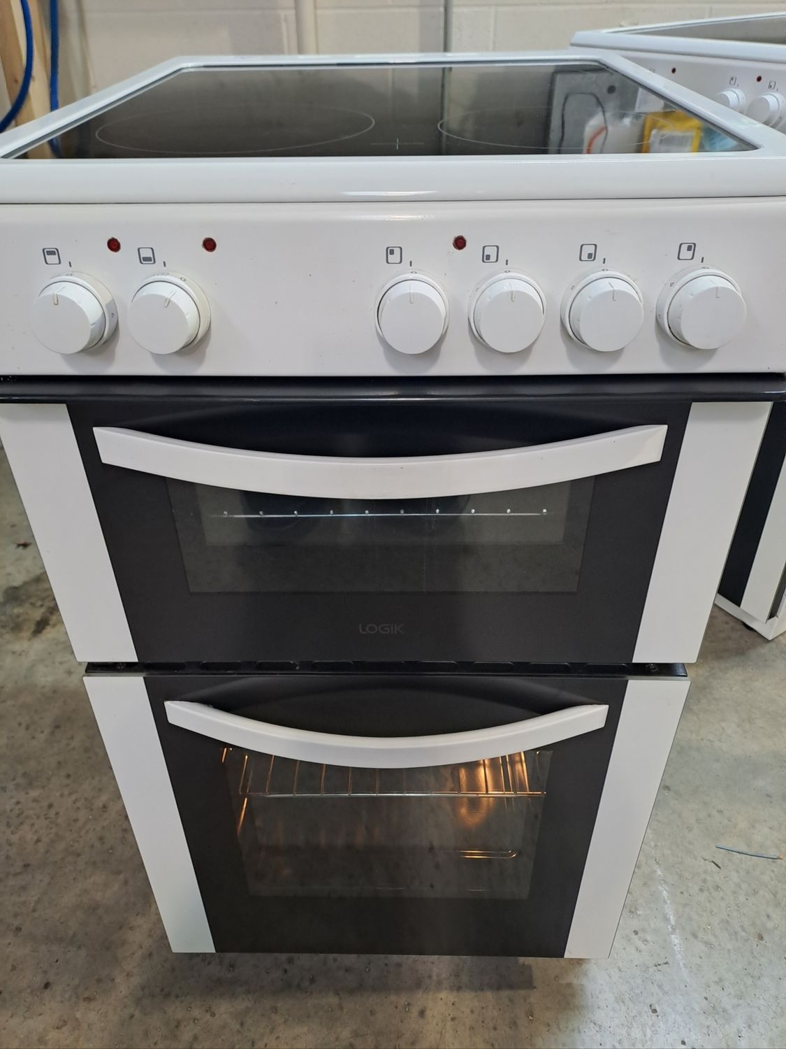 Logik LFTC50W16 50cm Electric cooker Twin Cavity White