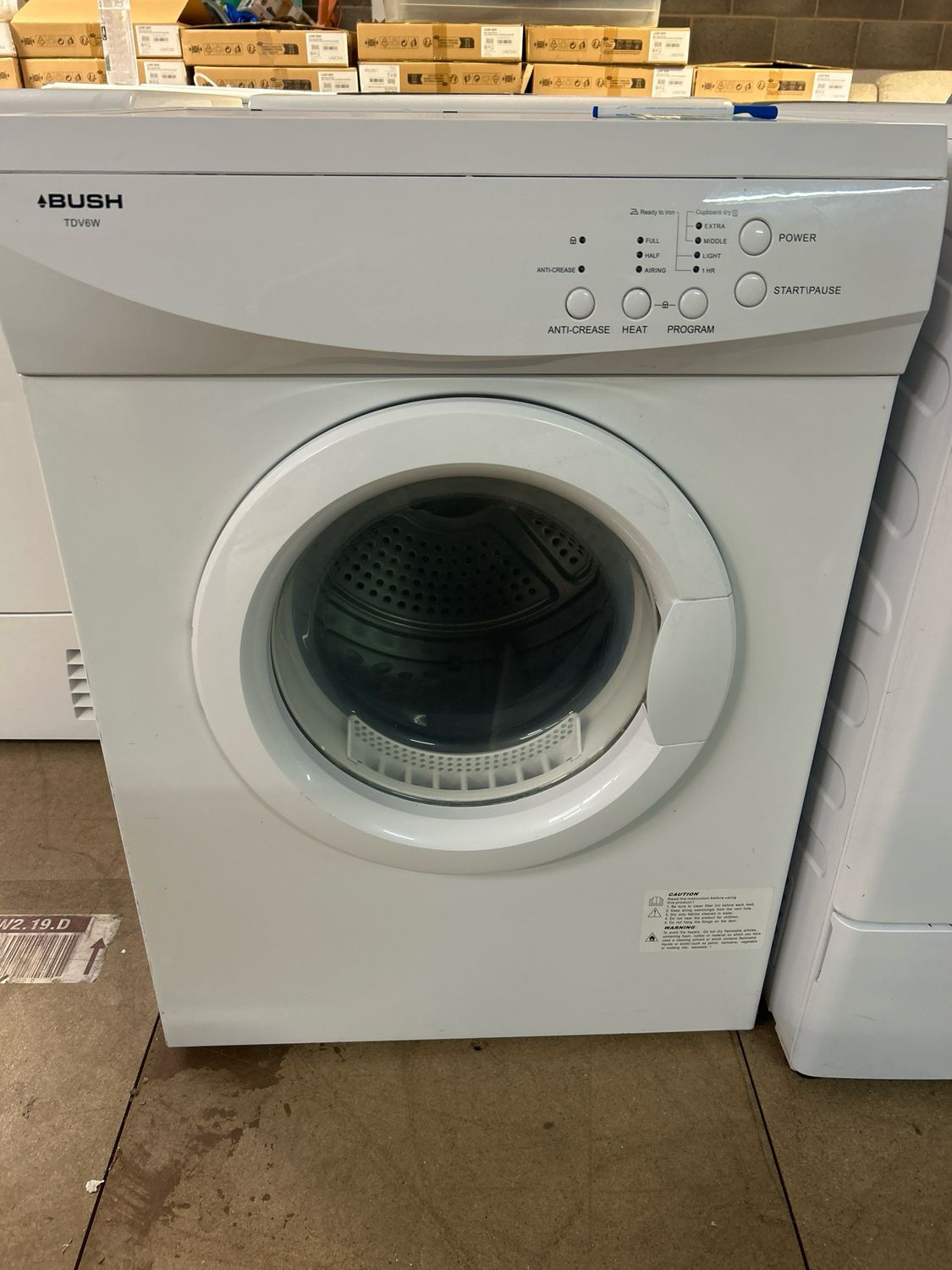 Bush TDV6W 6kg Vented Dryer White Refurbished