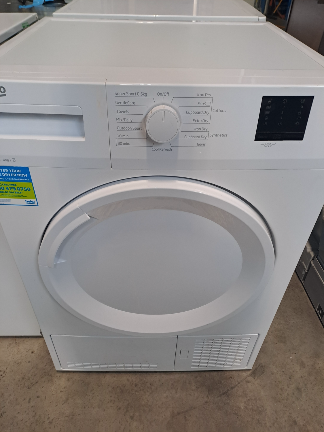Beko DTKCE80021W 8kg Condenser Dryer White