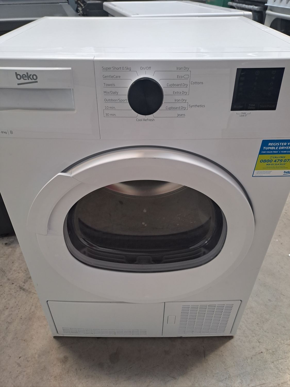 Beko DTLCE80121W 8Kg Condenser Dryer White