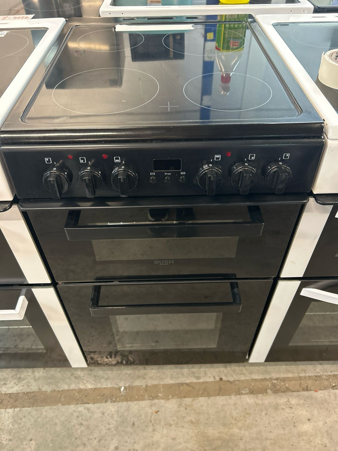 Bush 50cm Electric Cooker Ceramic Hob Single Cavity Black
