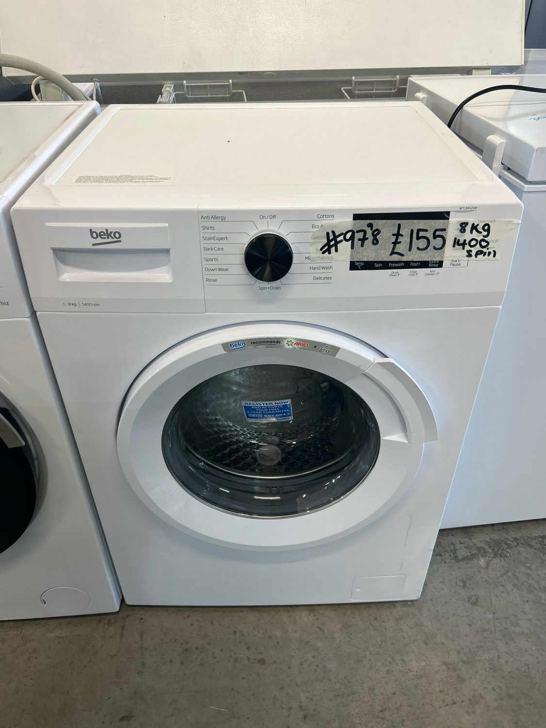 Beko WTL84121W 8kg 1400rpm Washing Machine White