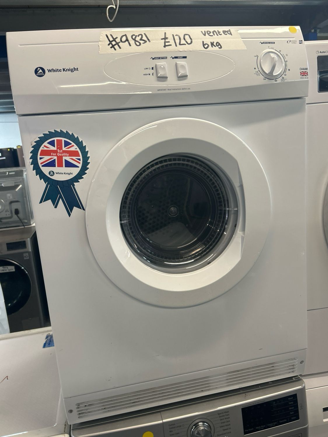 White Knight C44AW 6KG Vented Tumble Dryer White