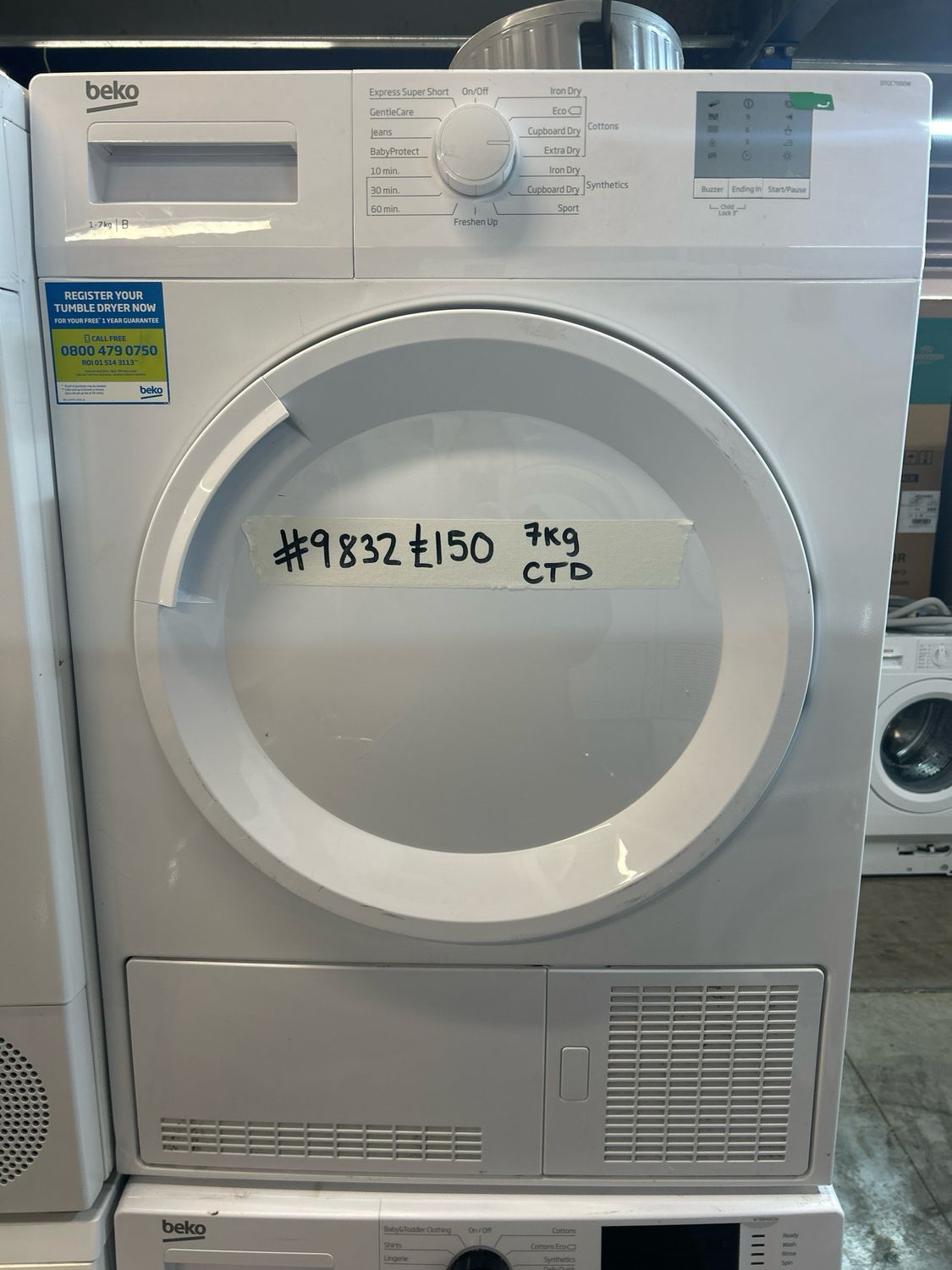 Beko DTGC7000W 7kg Condenser Dryer White
