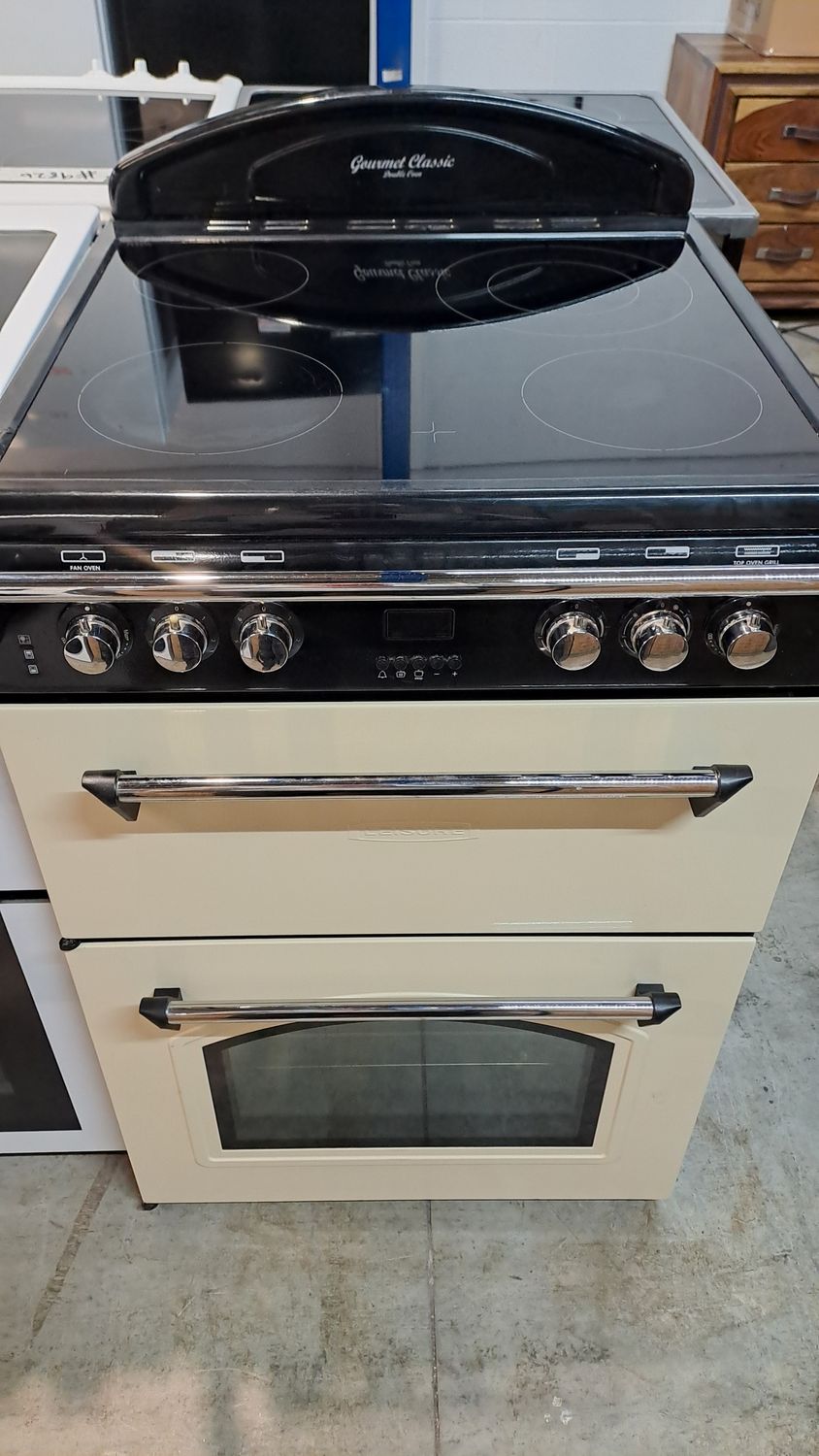 Leisure Gourmet 60cm Cooker Electric Ceramic Hobs - Double Oven - Cream