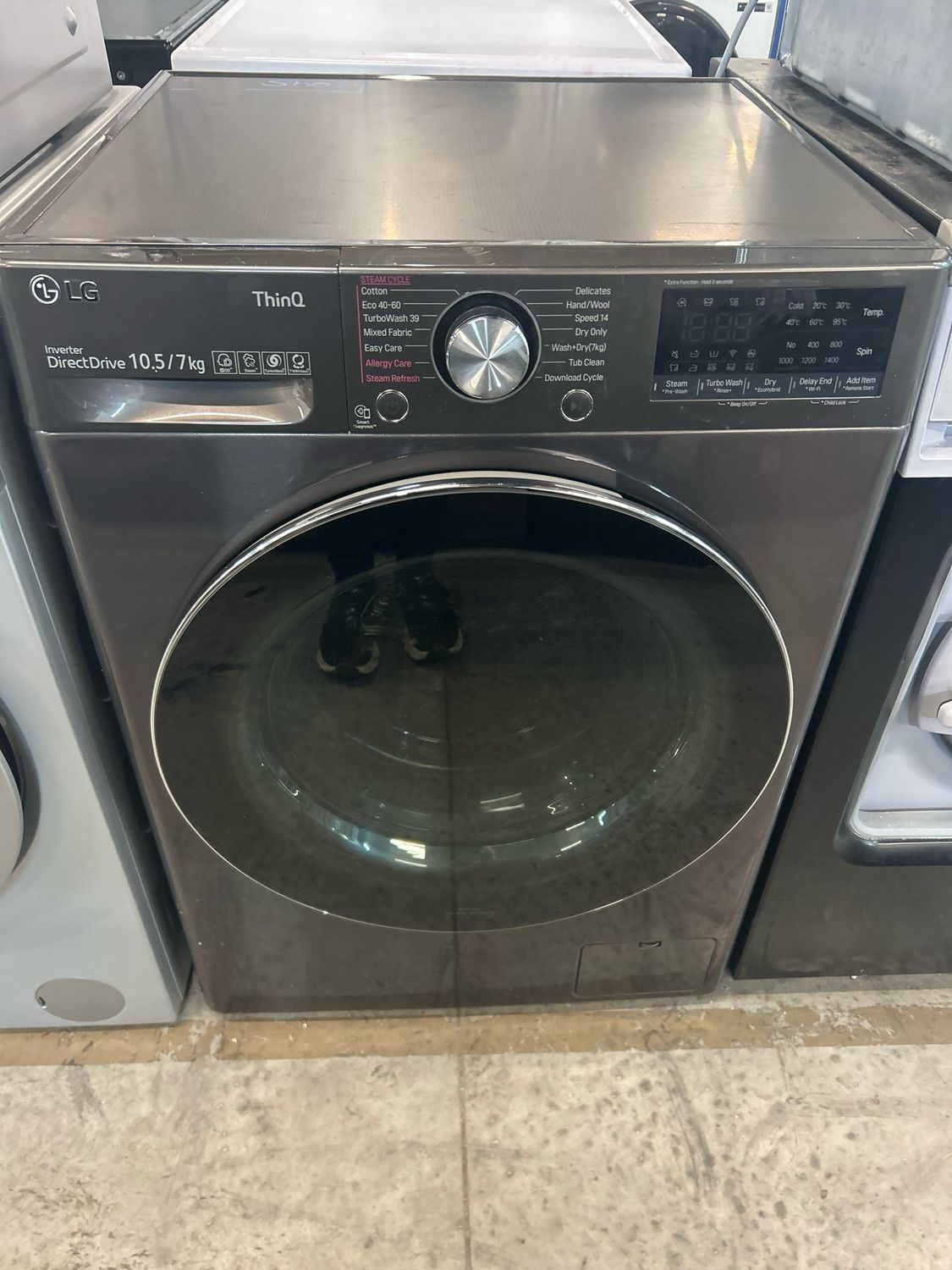 LG FWV917BTSE 10.5kg/7kg 1400 Spin Washer/Dryer Dark Grey