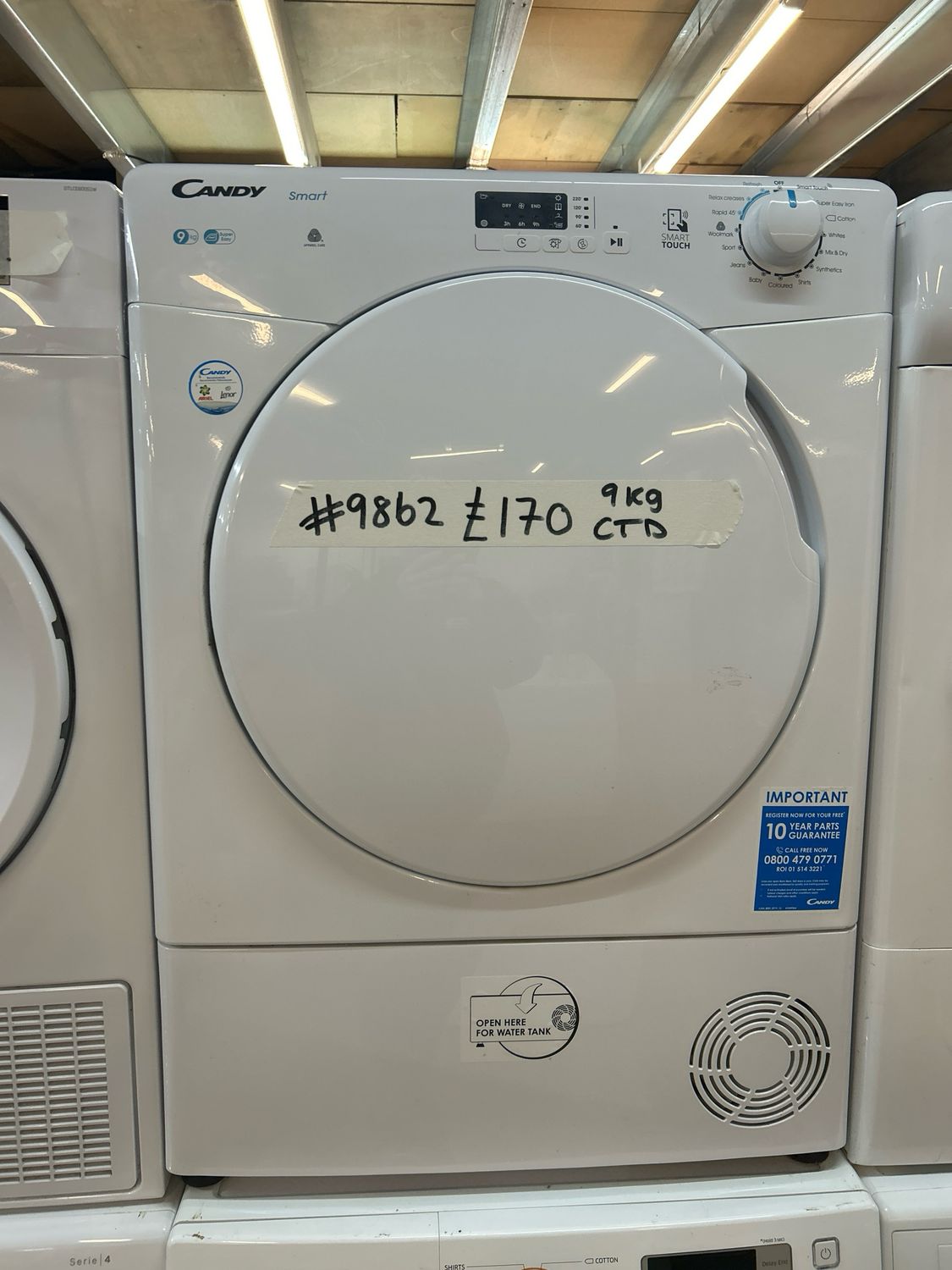 Candy CSEC10LF 9kg Condenser Dryer White