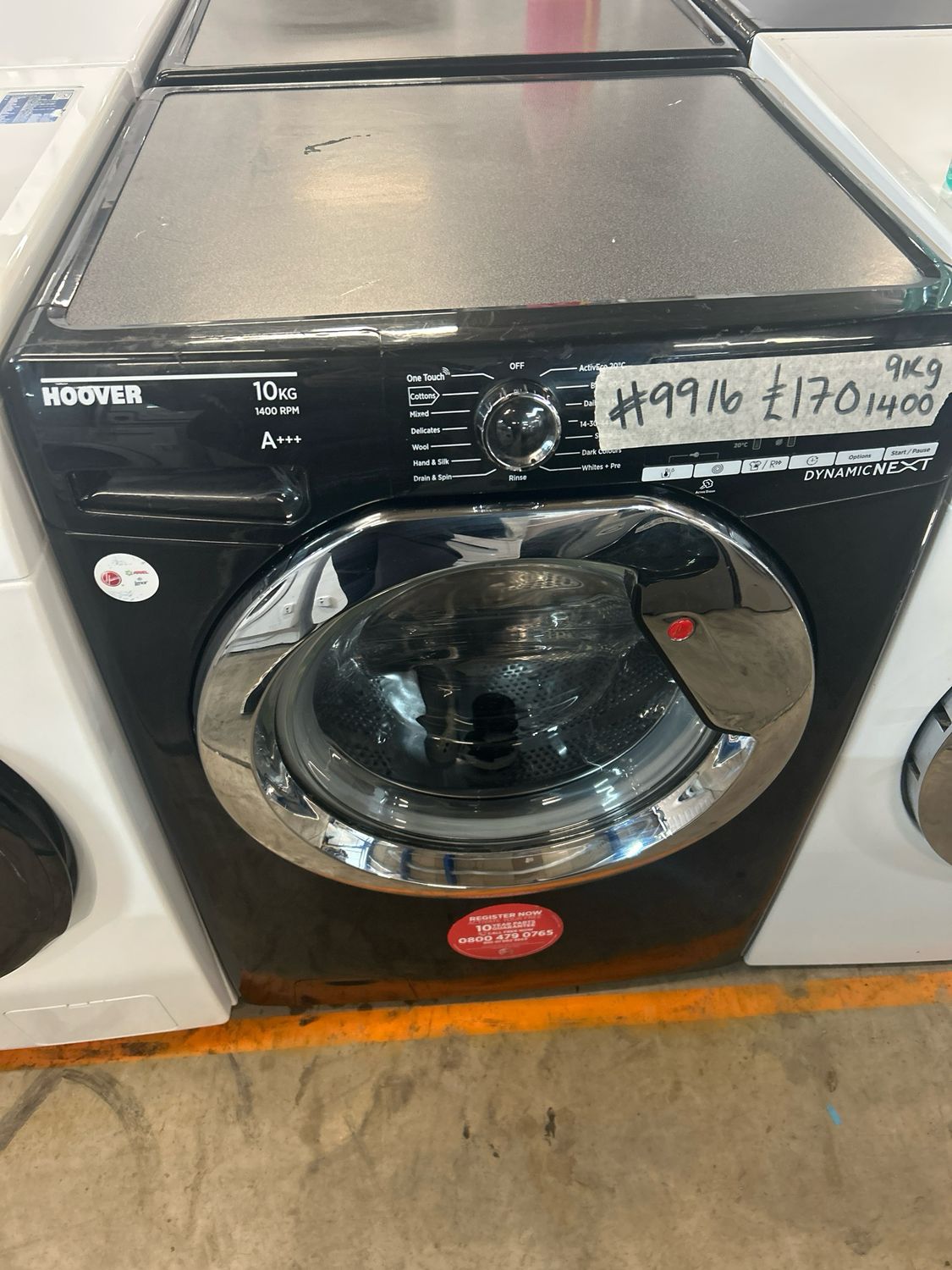 Hoover DXOA410C3B/1-80 10kg 1400 Spin Washing Machine Black Refurbished