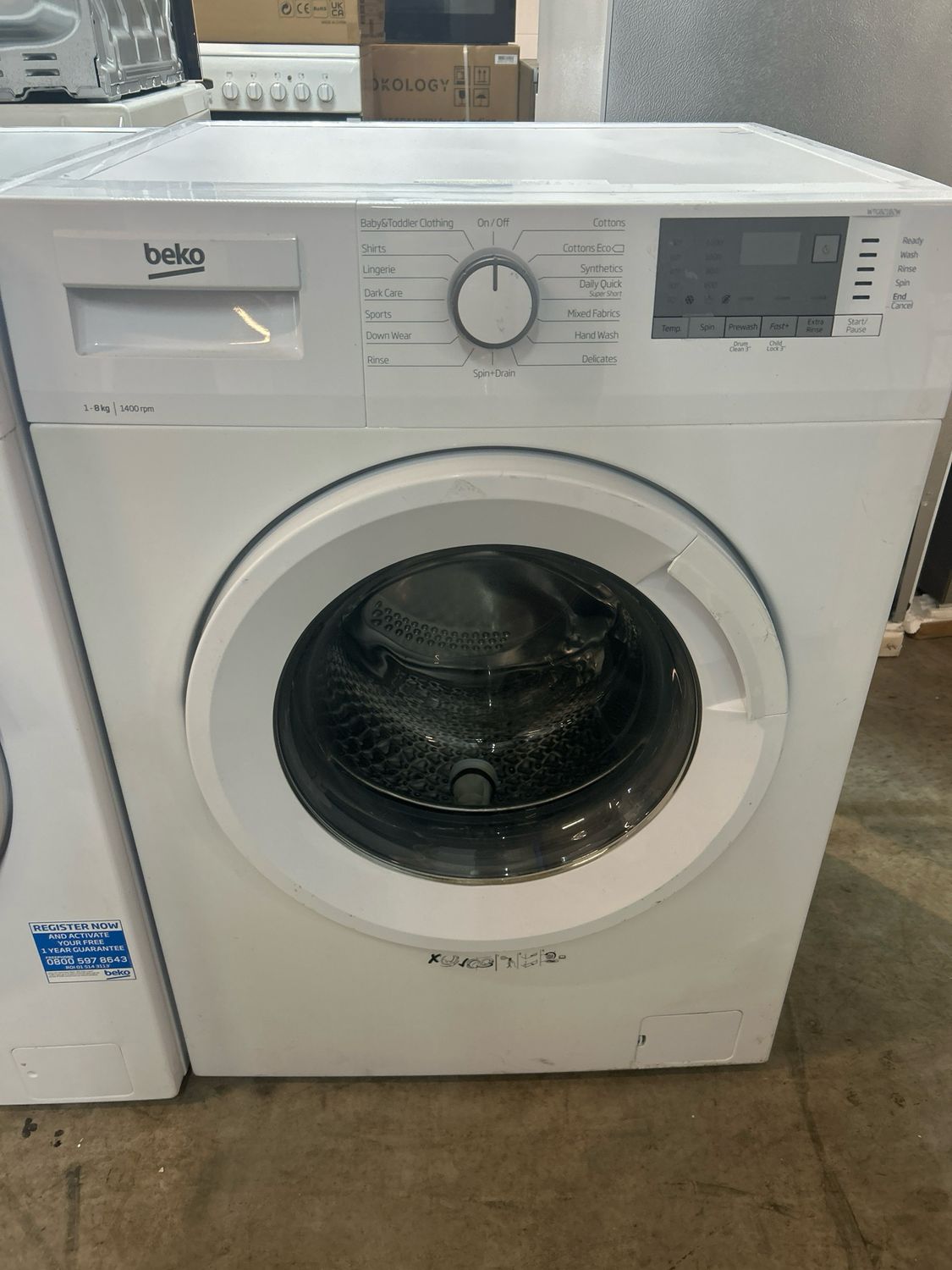 Beko WTG821B2W 8kg Load 1200 Spin Washing Machine White