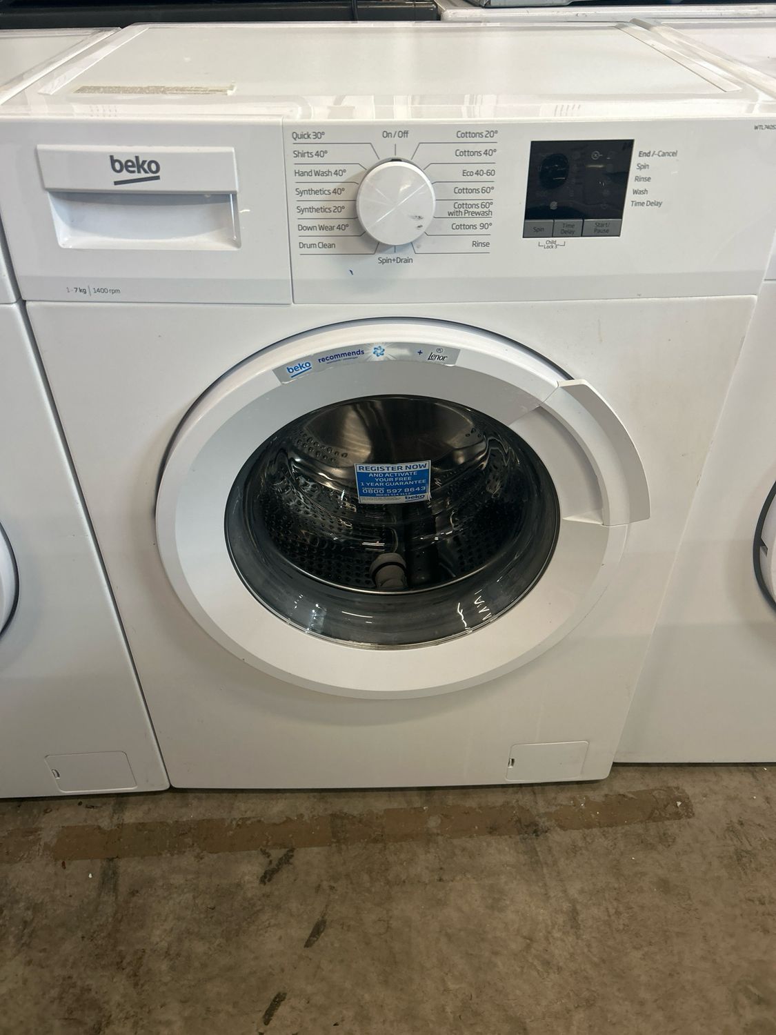 Beko WTL74051W 7kg 1400rpm Washing Machine White
