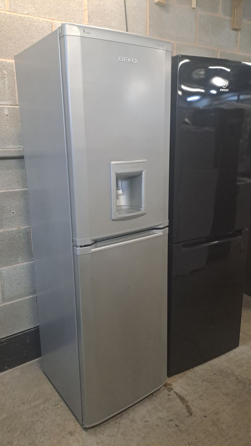 Beko Tall Fridge Freezer Silver With Water Dispenser H182 W55 Refurbished