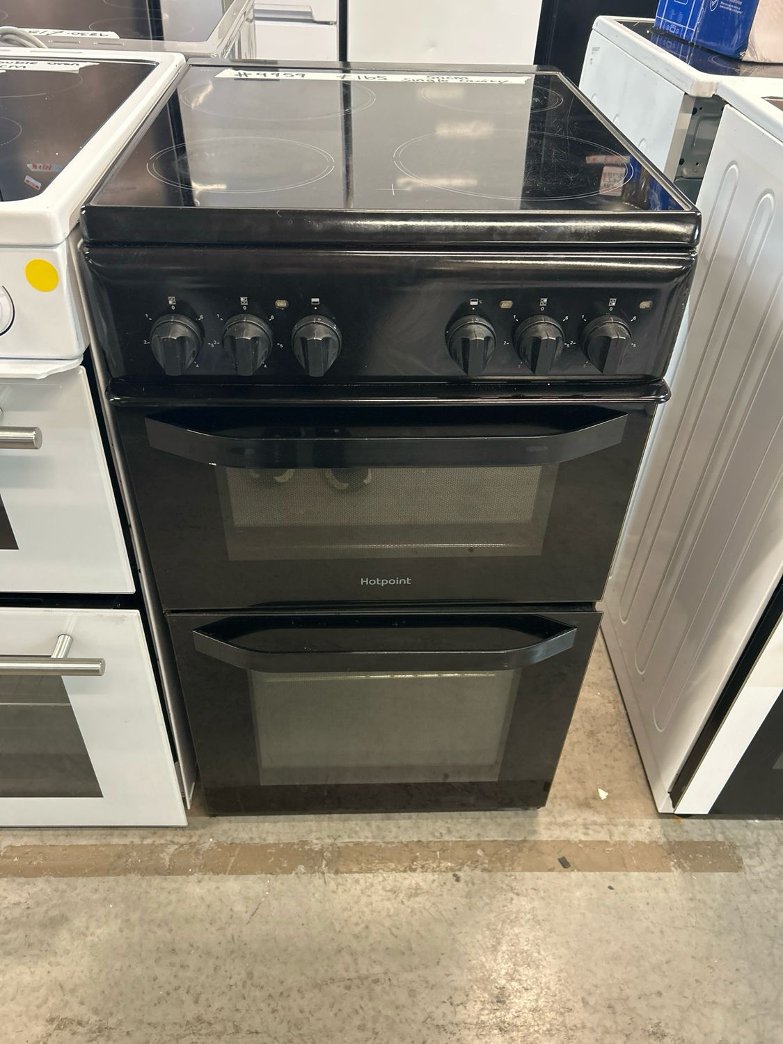 Hotpoint HD5V92KCB 50cm Electric Cooker with Ceramic Hobs Black Refurbished