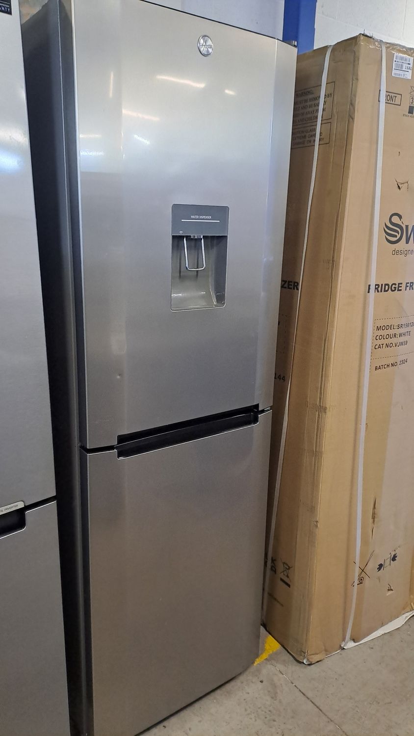 Hoover H1826MNB5XWK Fridge Freezer Silver With Water Dispenser H185 W55 Refurbished
