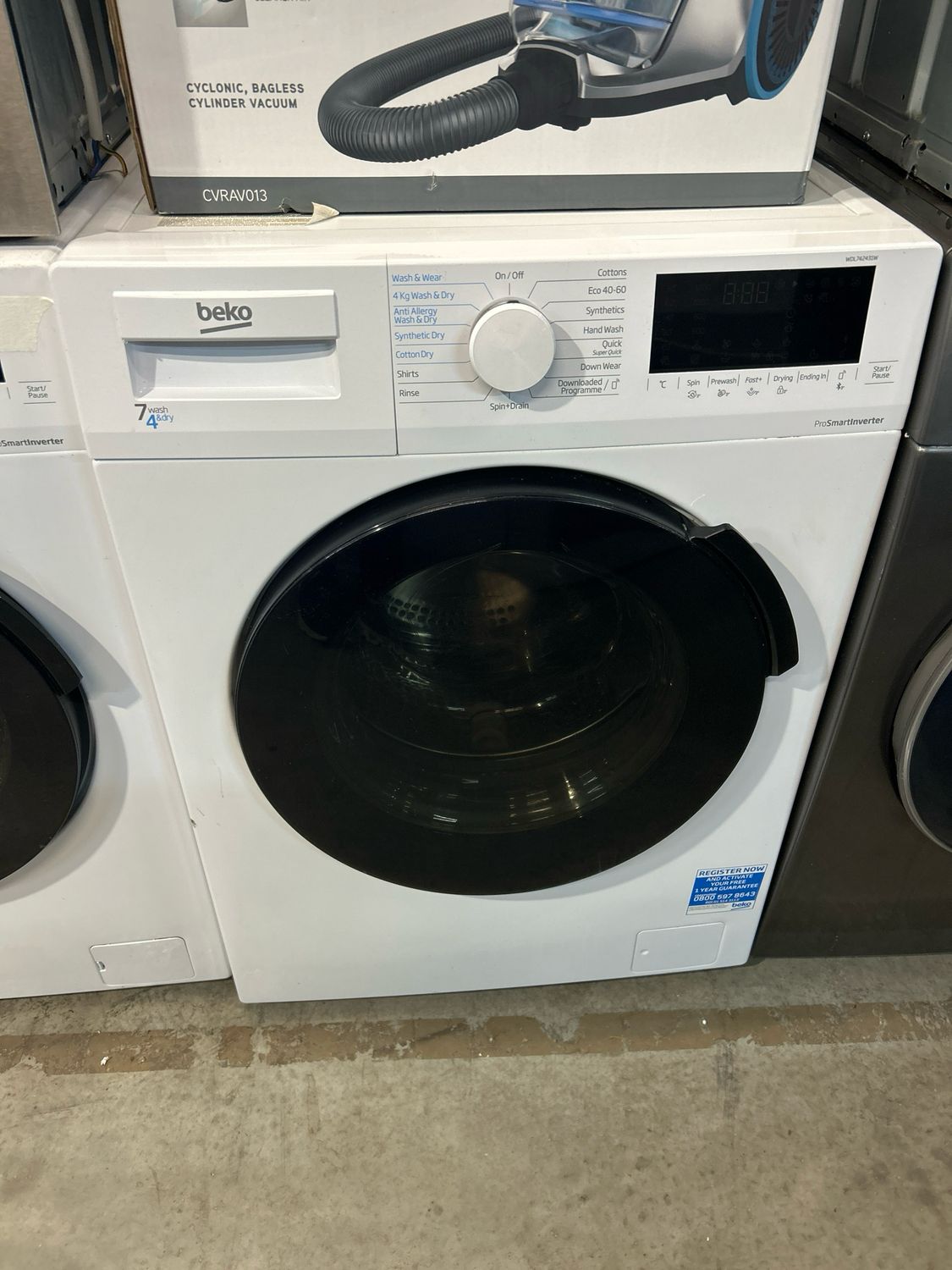 Beko WDL742431W 7+4kg Load 1400 Spin Washer Dryer White Refurbished H84cm W60cm D50cm