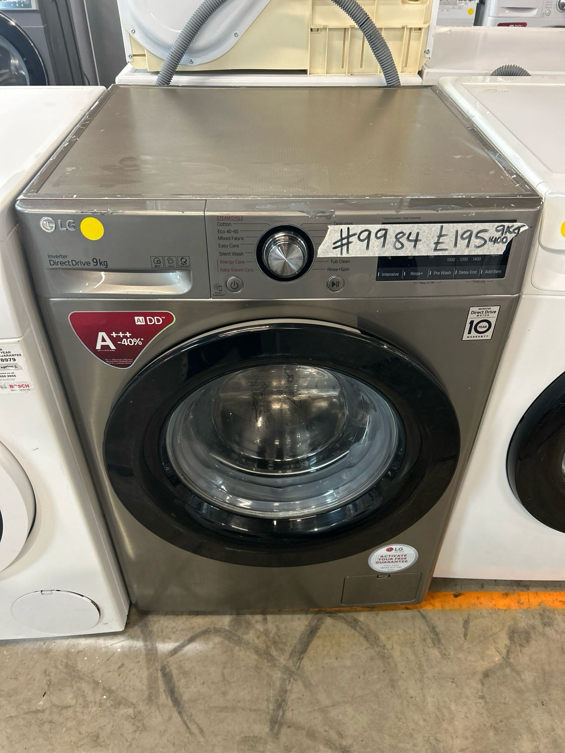 LG F4V309SNE 9kg 1400rpm Washing Machine Silver