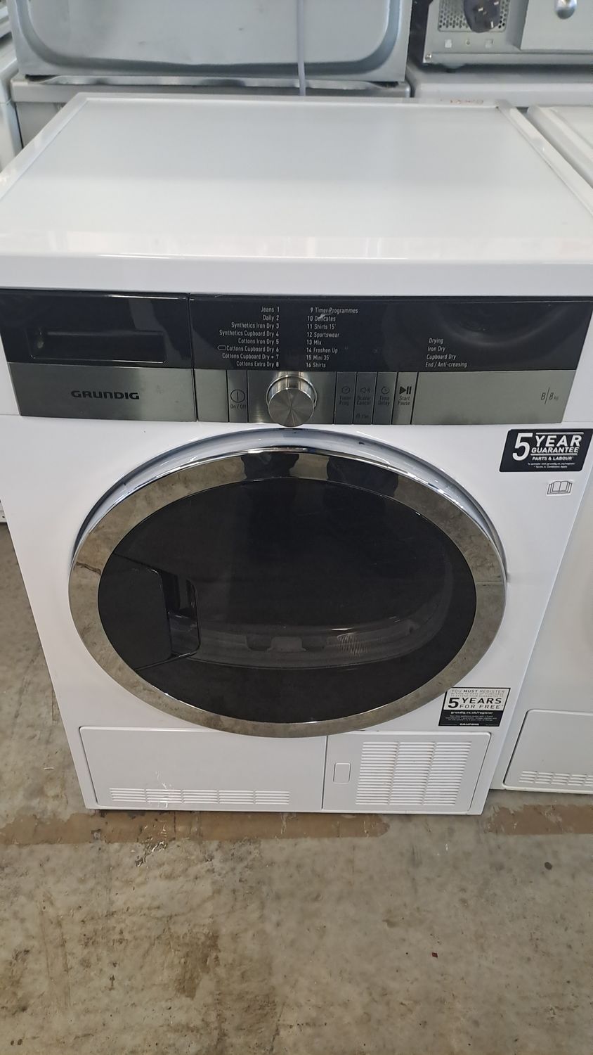 Grundig GTN38110GCW 8kg Condenser Dryer White