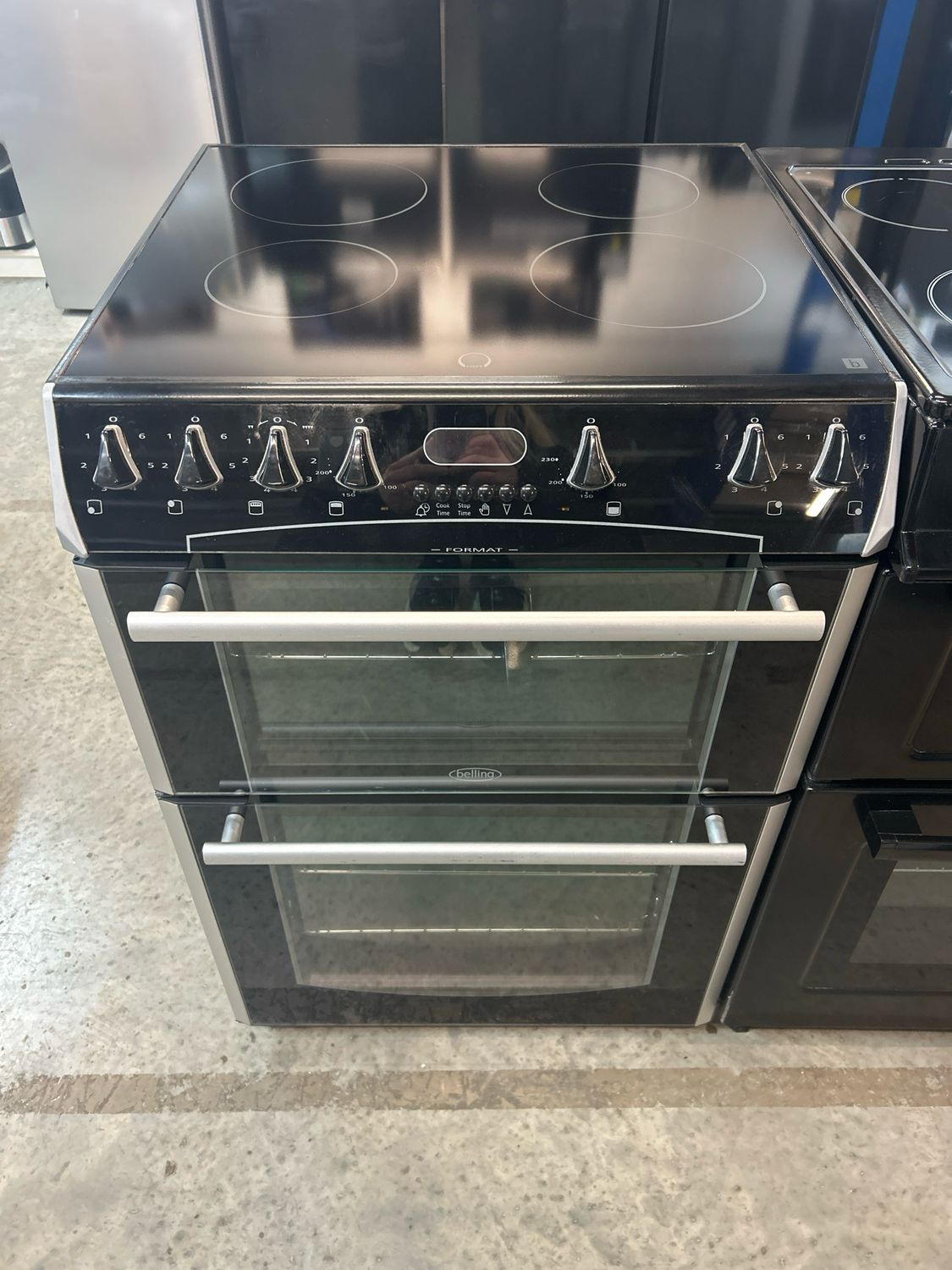 Belling 60cm Electric Cooker Double Oven Black