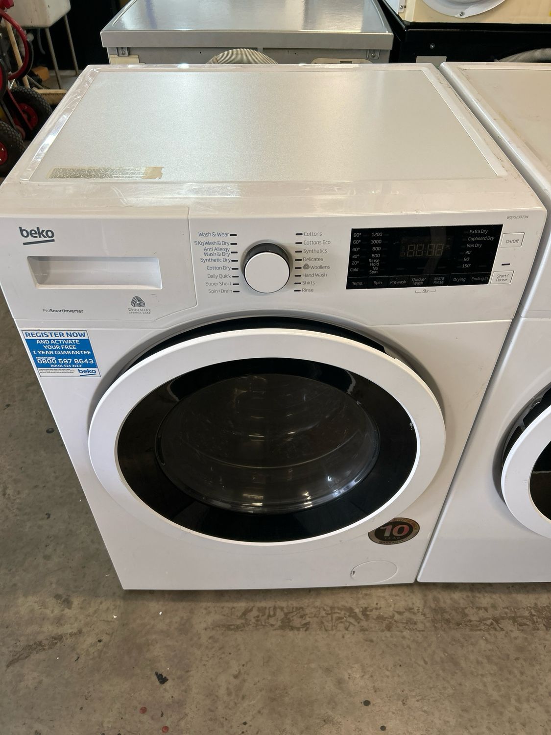 Beko 1200 Washer/Dryer 7kg/5kg White SPECIAL OFFER!! 3 Months Warranty