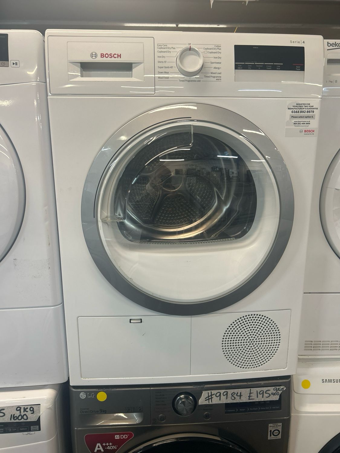 Bosch Serie 4 WTN85280GB/01 8kg Condenser Dryer White