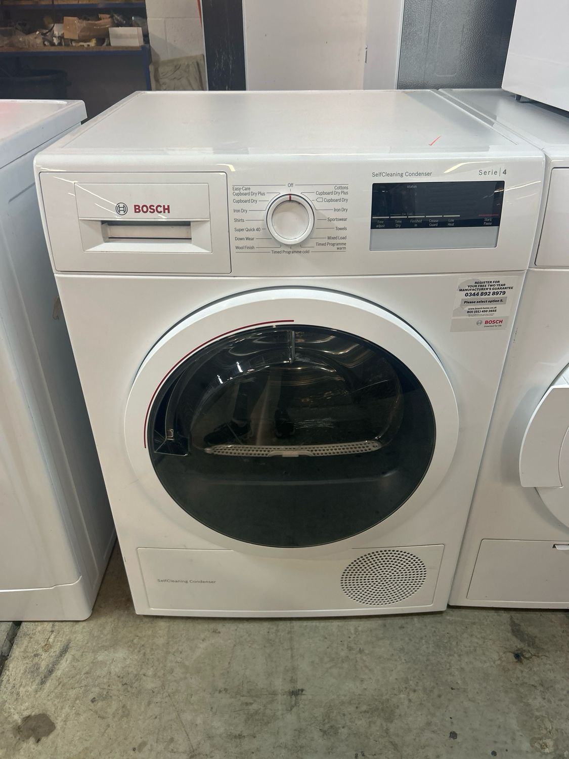 Bosch 8kg Heat Pump Condenser Dryer White