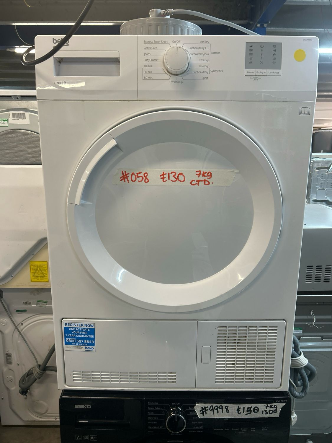 Beko DTGC7000W 7kg Condenser Dryer White