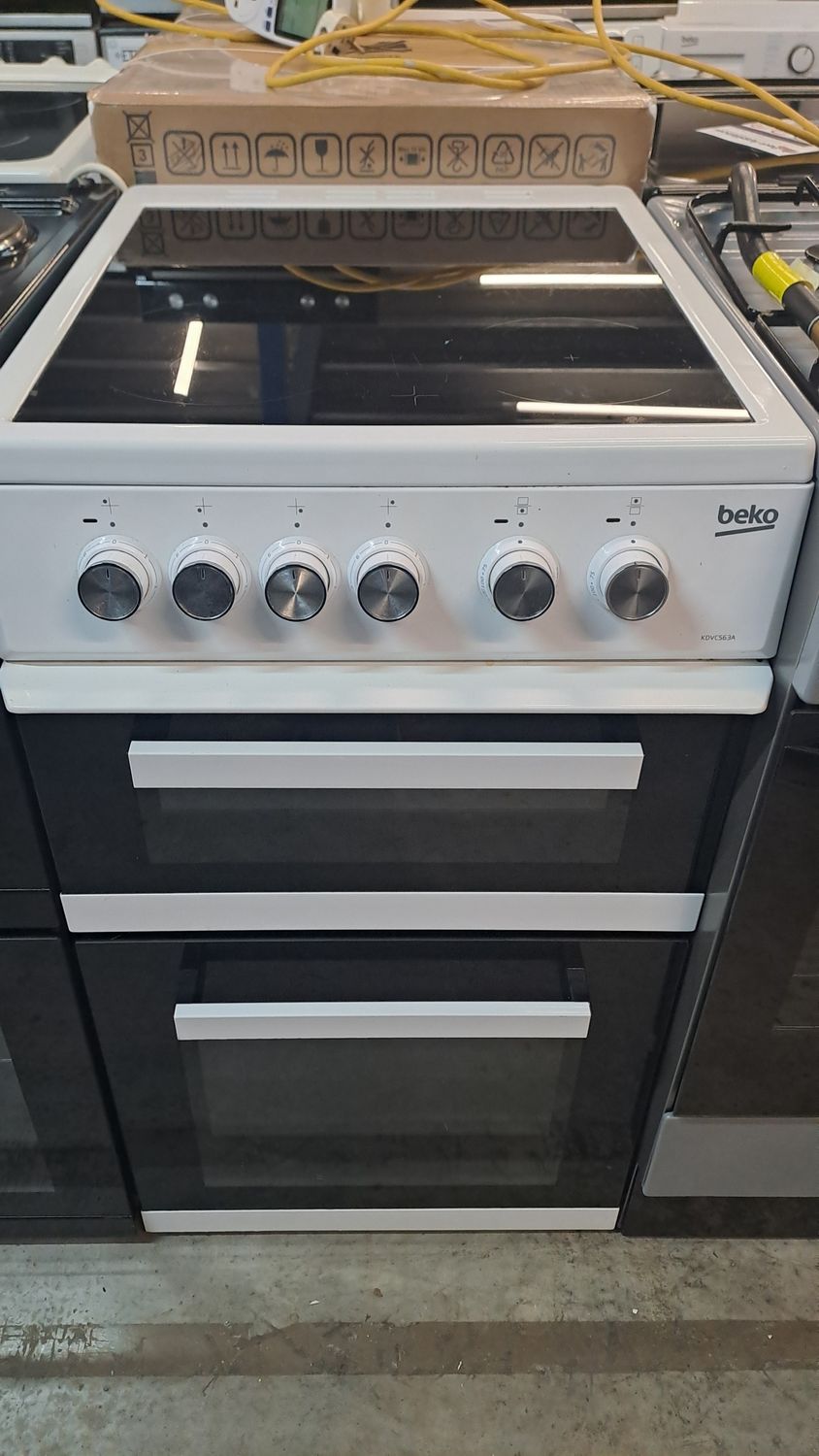 Beko KDVC563A 50cm Electric Cooker Ceramic Hobs Double Oven White