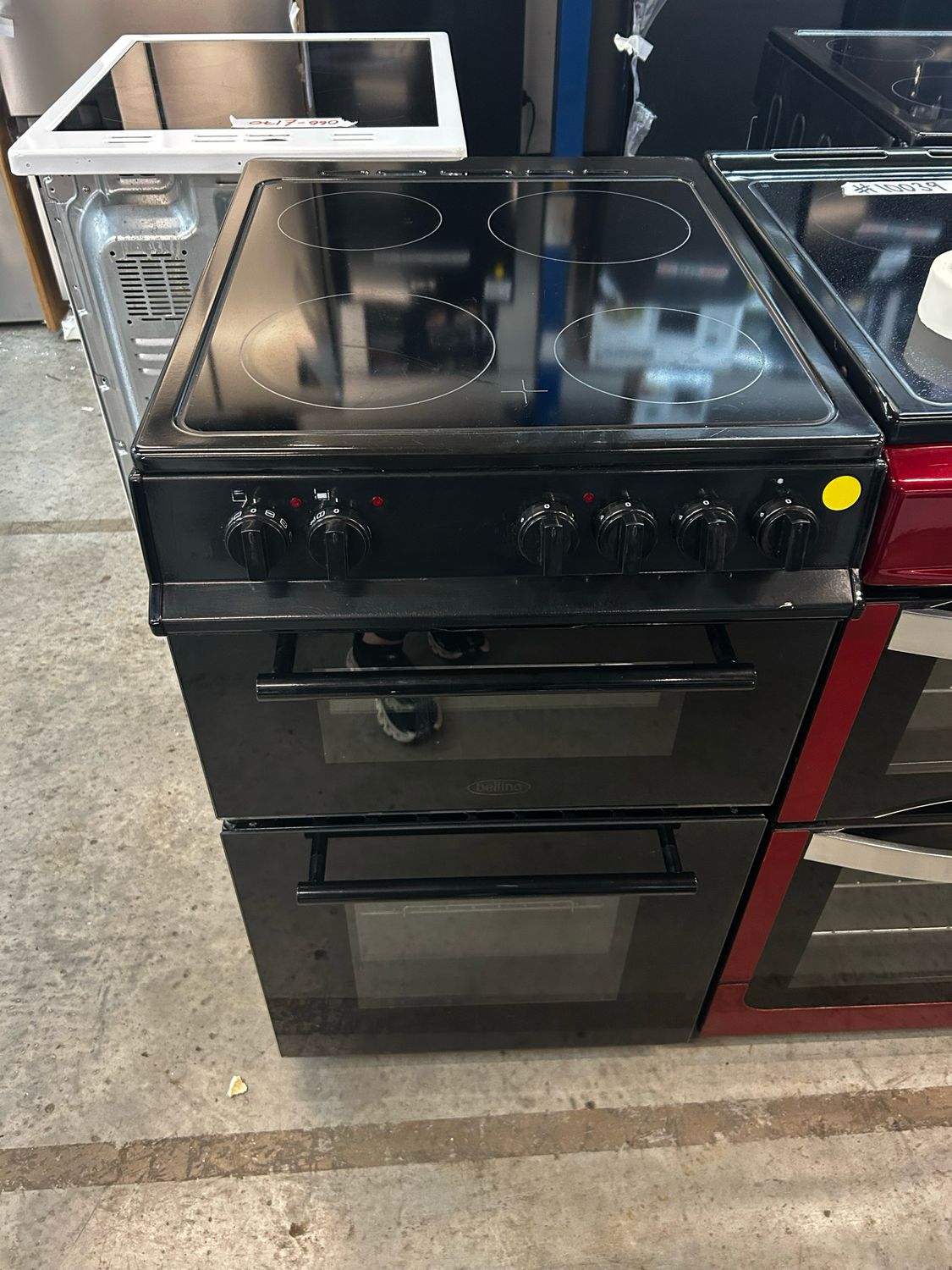 Belling 50cm Electric cooker Double Oven Black