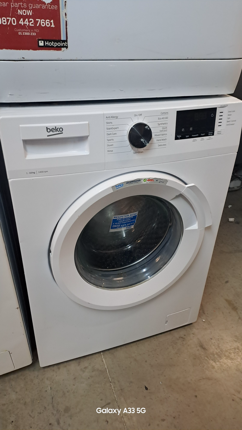 Beko WTL104121W 10kg 1400rpm Washing Machine White