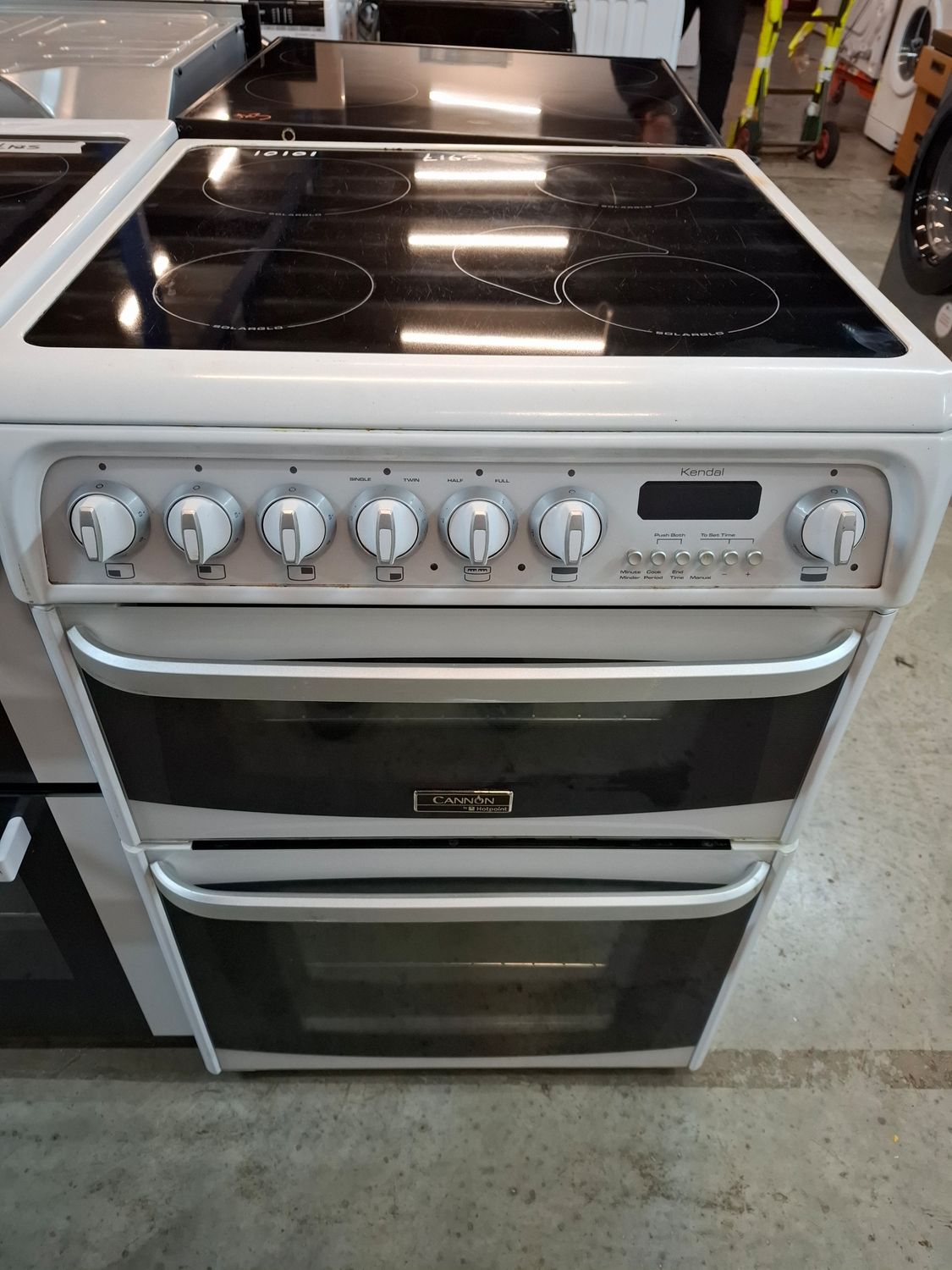Cannon Kendal 60cm Electric Cooker Double Oven Ceramic White Refurbished 