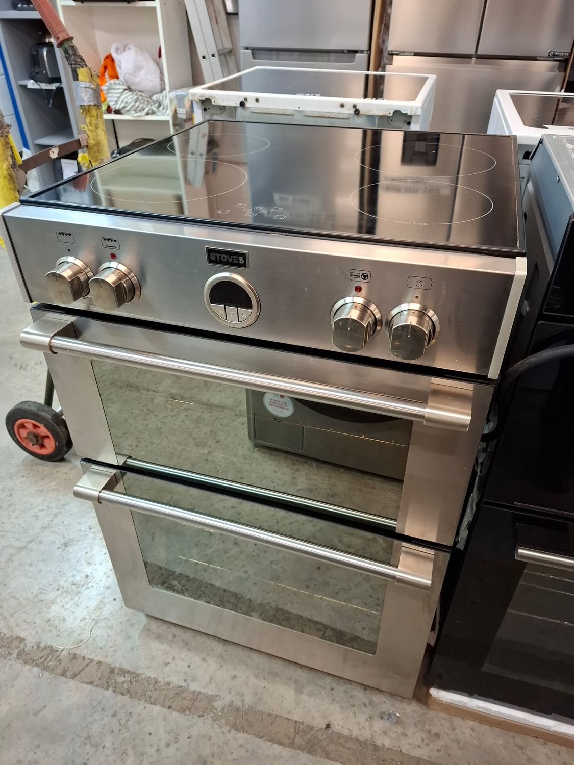 Stoves 600MFTi 60cm Electric Cooker Induction Hob Double Oven Stainless Steel Refurbished