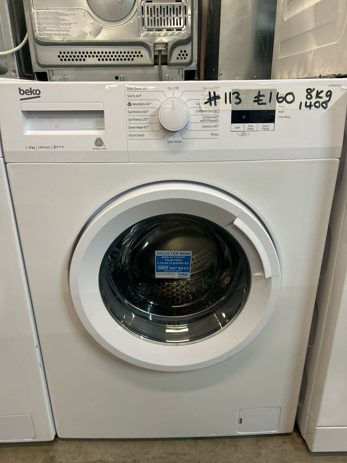 Beko WTB840E1W 8kg 1400rpm Washing Machine White