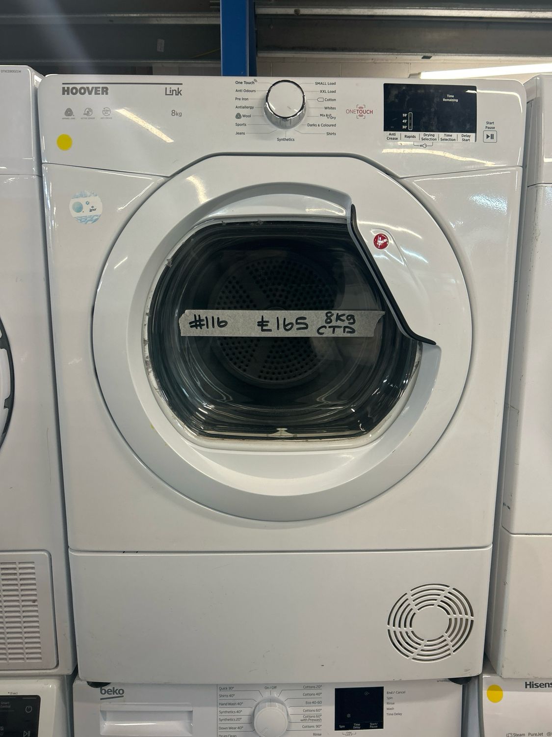 Hoover HLC8DG-80 8kg Condenser Dryer White