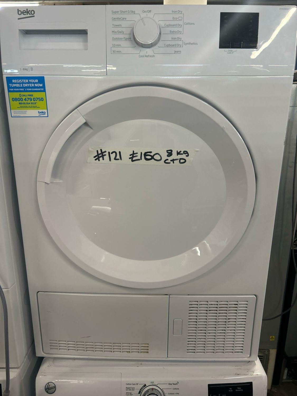 Beko DTKCE80021W 8kg Condenser Dryer White