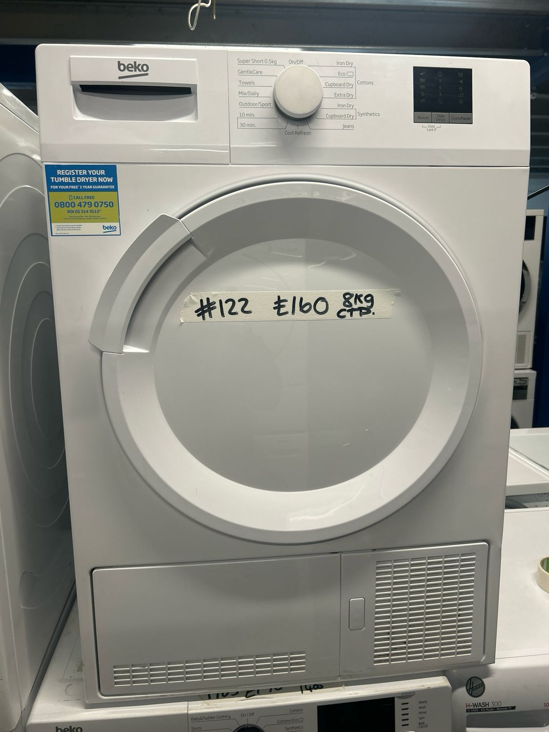 Beko DTKCE80021W 8kg Condenser Dryer White