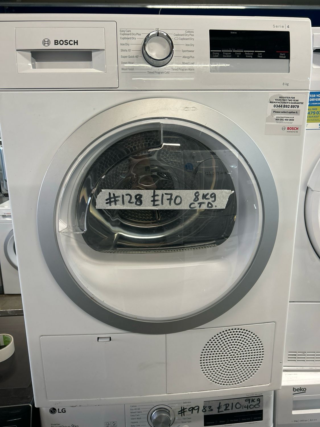 Bosch WTN85251 8kg Condenser Dryer White