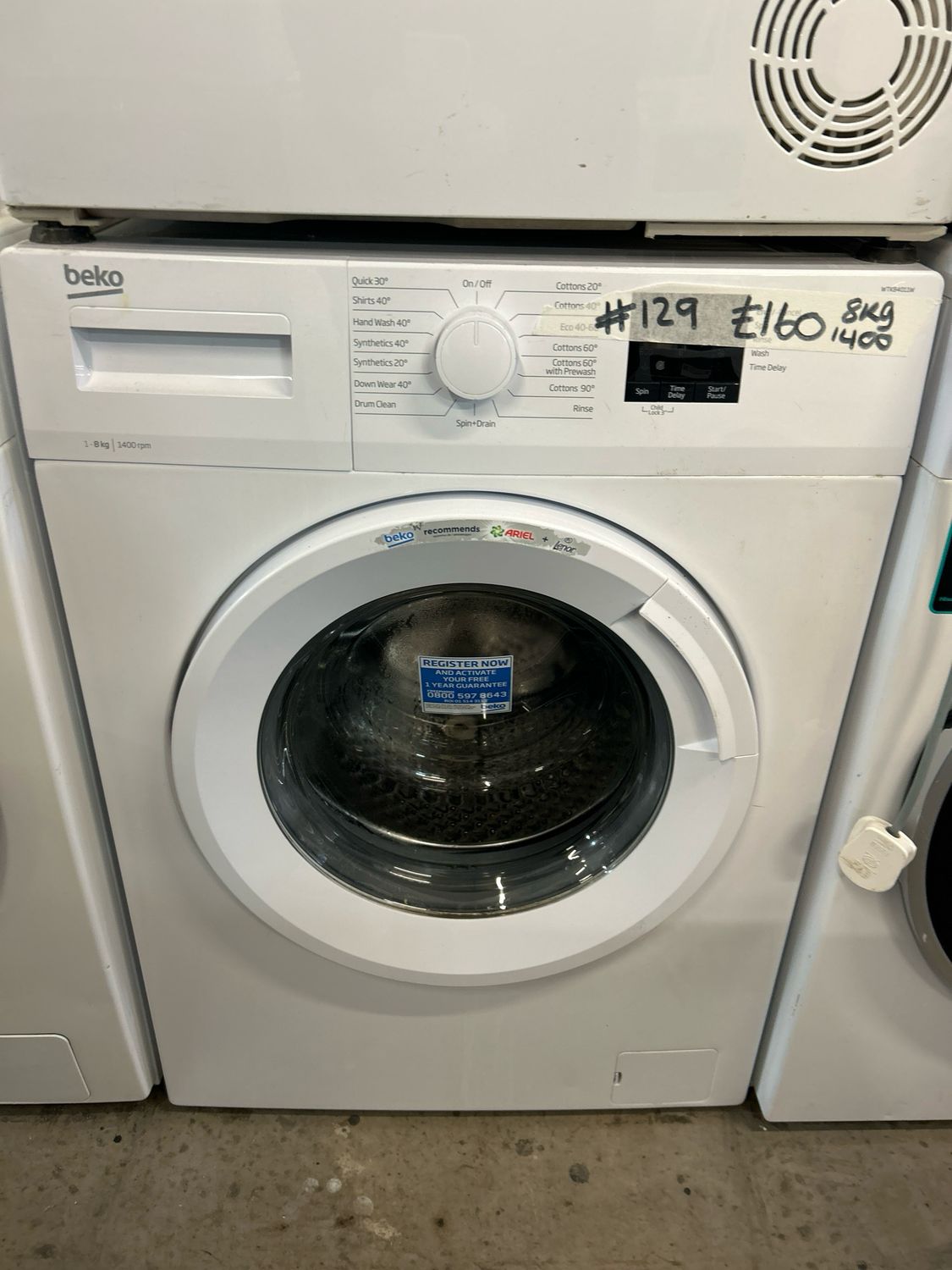 Beko WTK84011W 8kg 1400rpm Washing Machine White