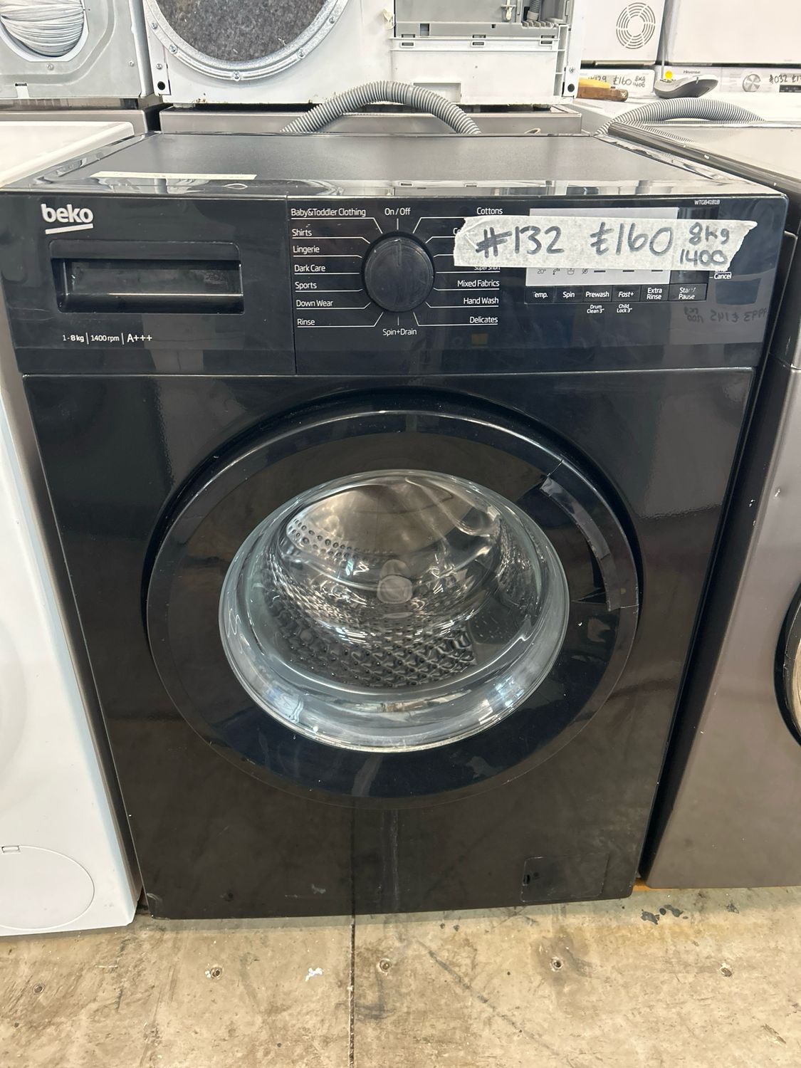 Beko WTG841B1B 8kg 1400rpm Washing Machine Black