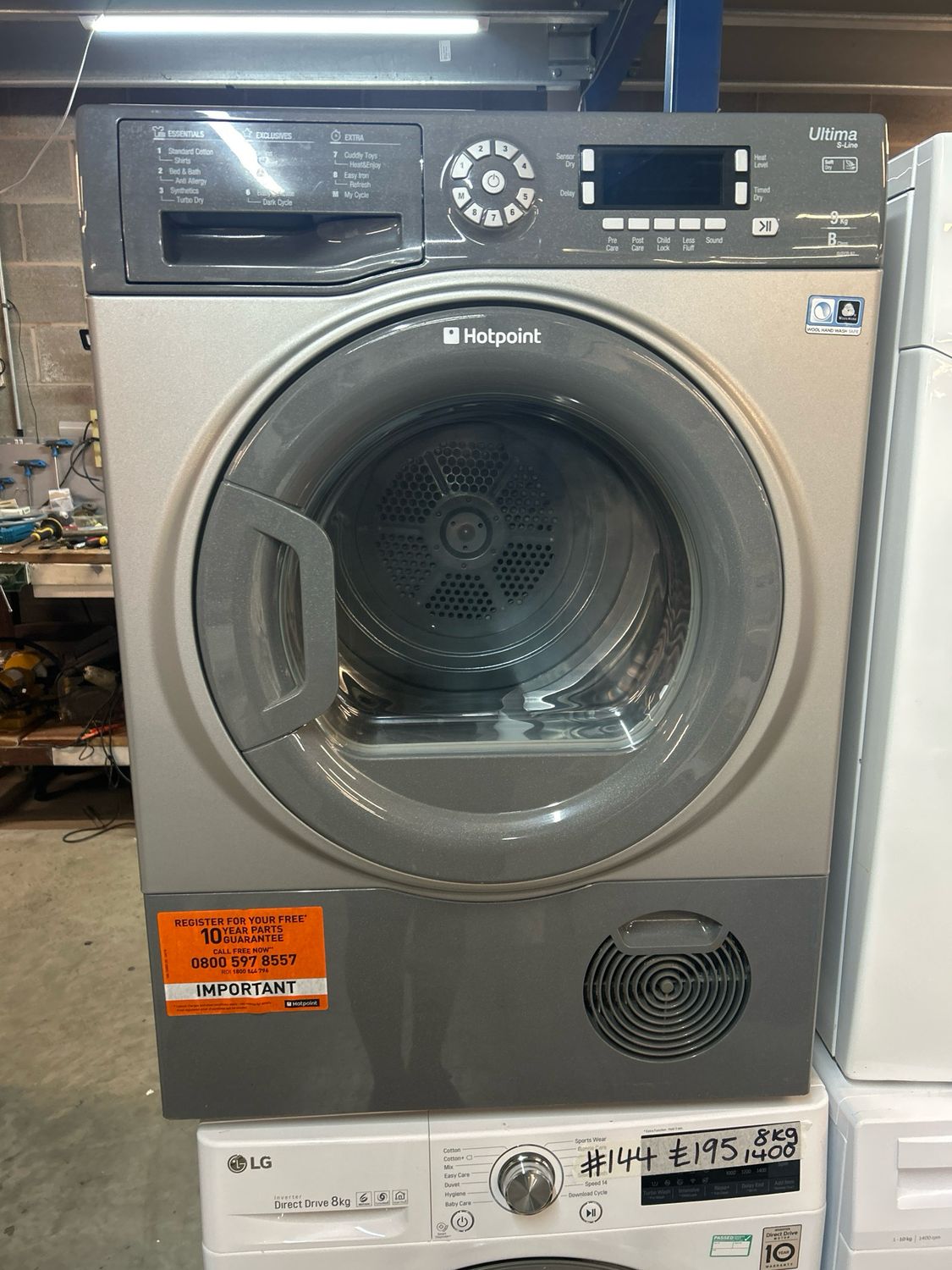 Hotpoint 9kg Condenser Dryer Silver